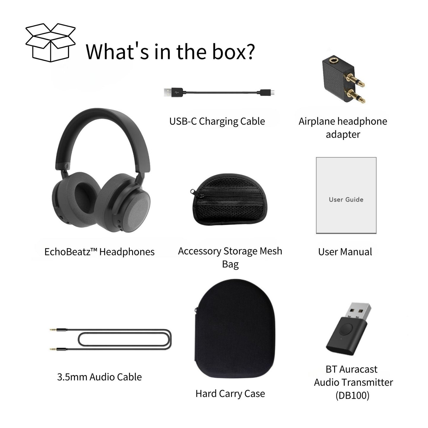 EchoBeatz™ 主動降噪Auracast™ 無線耳機 (配發射器)